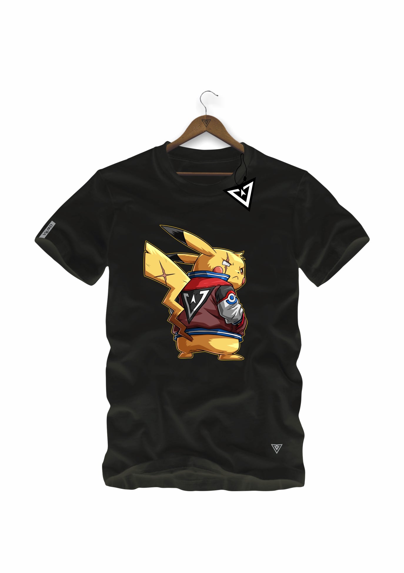 Camiseta Back Voltage Villand streetwear preto vista frontal