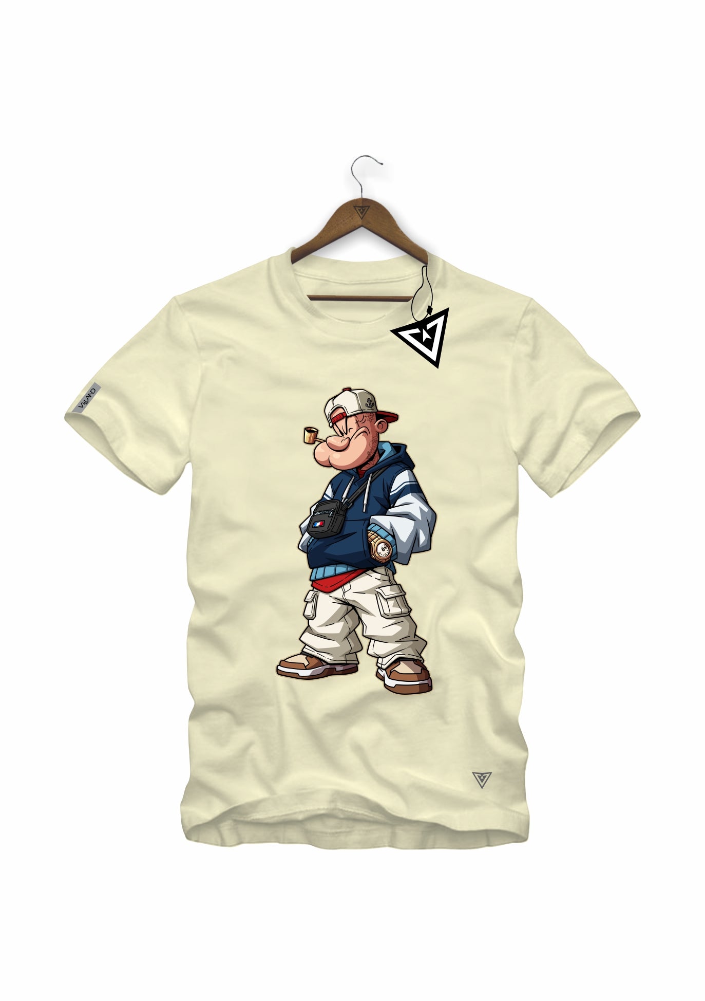 Camiseta The Veteran Villand streetwear preto detalhe estampa