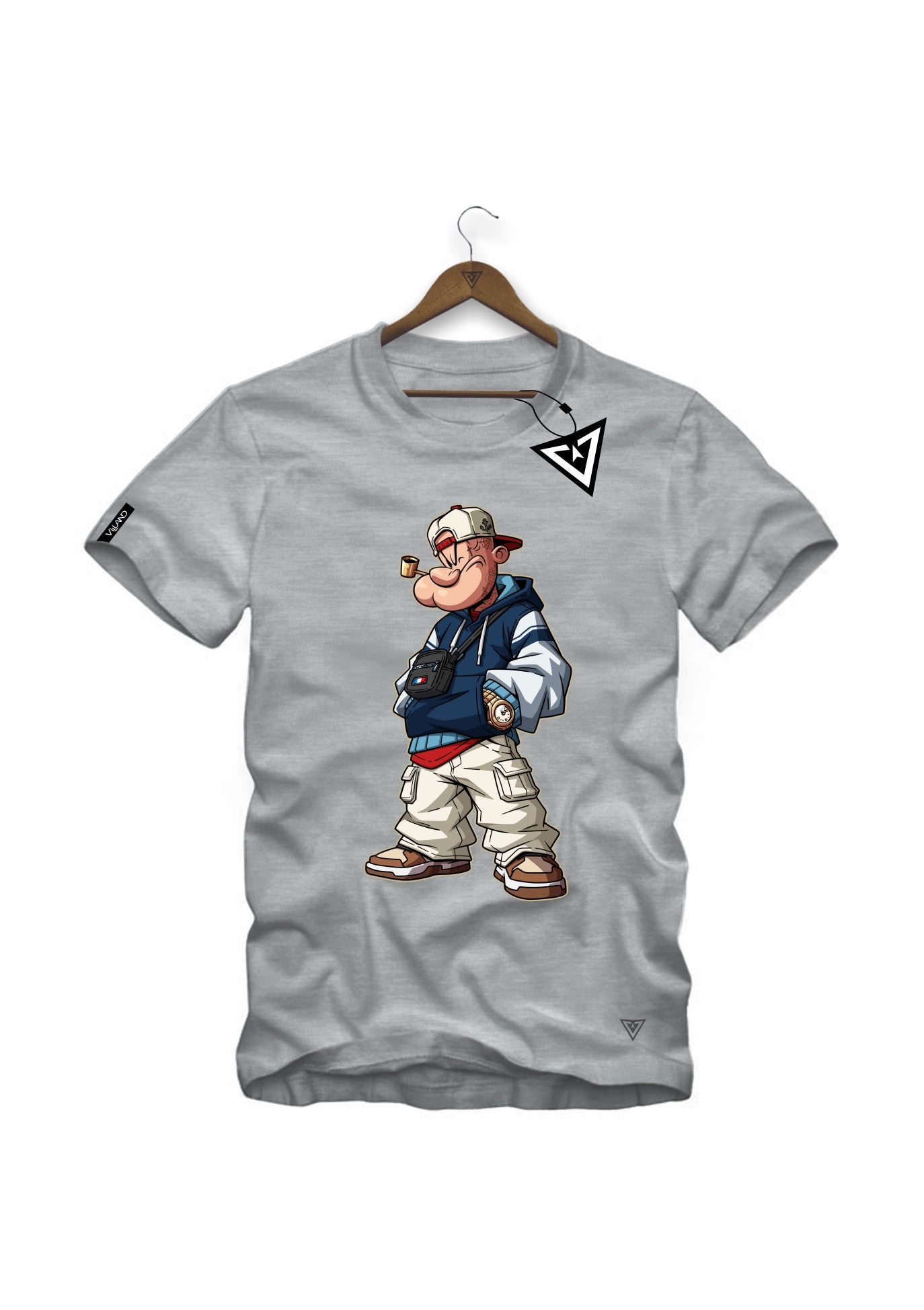 Camiseta The Veteran Villand streetwear preto modelo vestindo