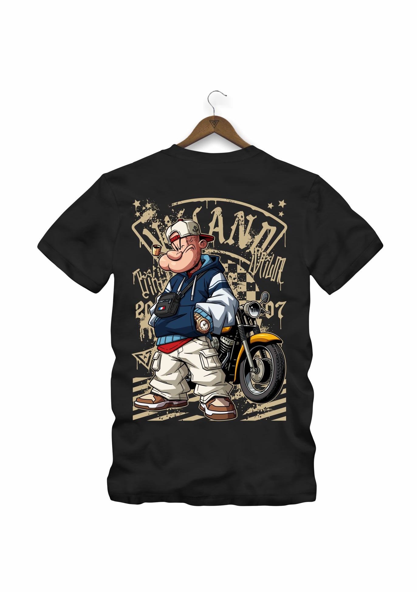 Camiseta The Veteran 2 Villand streetwear preto detalhe tecido