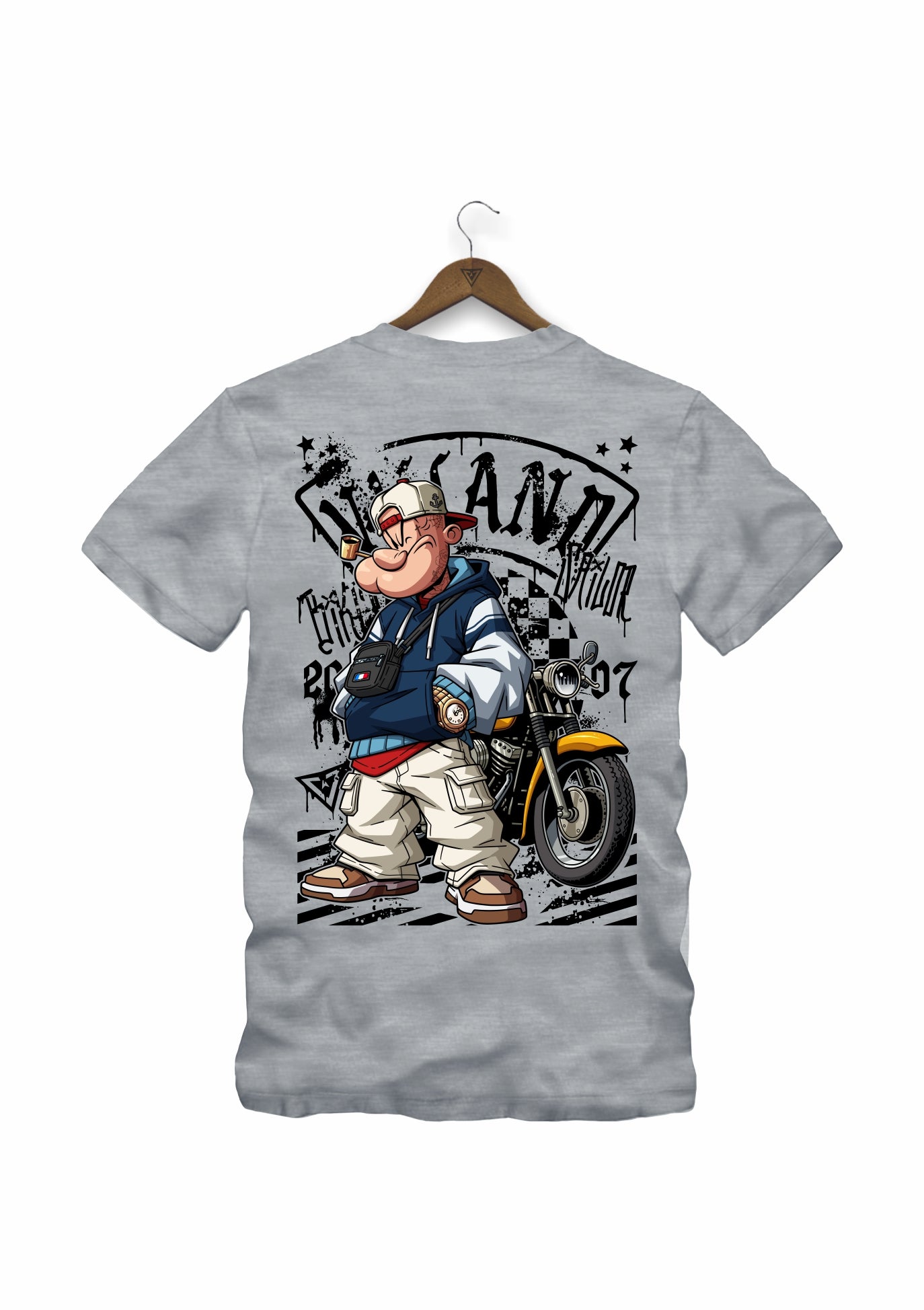 Camiseta The Veteran 2 Villand streetwear preto detalhe gola