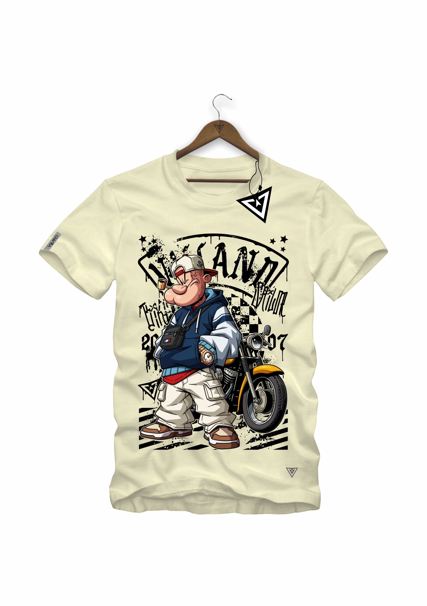 Camiseta The Veteran 2 Villand streetwear preto detalhe estampa