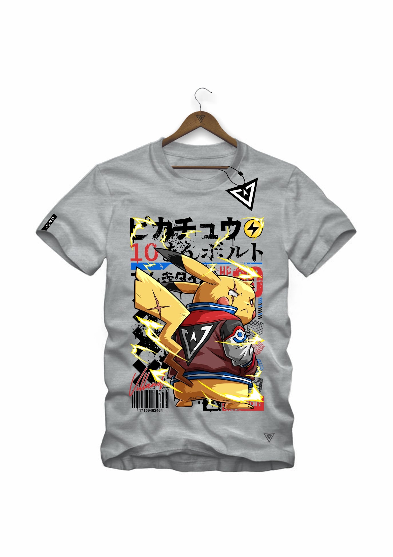 Camiseta Back Voltage 2 Villand streetwear preto modelo vestindo