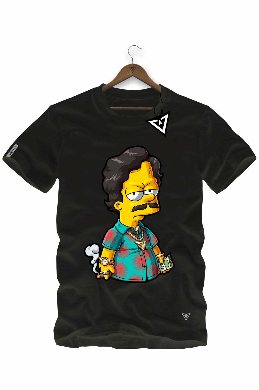 Camiseta Escobart Villand streetwear preto vista frontal